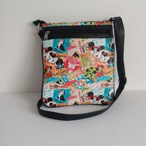 Disney Parks Authentic Crossbody Bag Satchel Classic Collage
